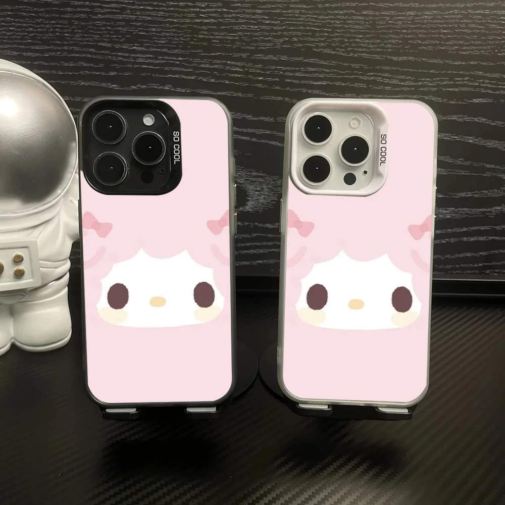 S-Sanrio My Sweet P-Piano Phone Case Phone Case IMD Color Silver Shell For IPhone 16 15 14 13 12 11 Pro Max Plus