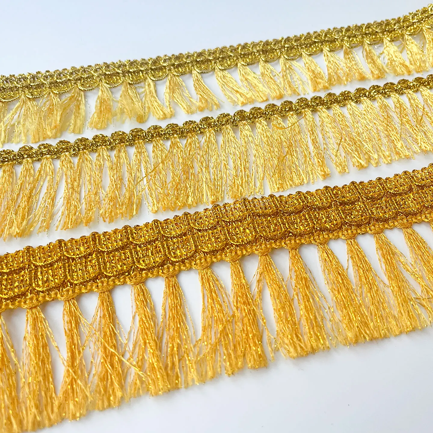 5/15 Yards de franges douces dorées avec bordure dorée, décoration de tissu de rideau de style chinois, accessoires de costume de scène