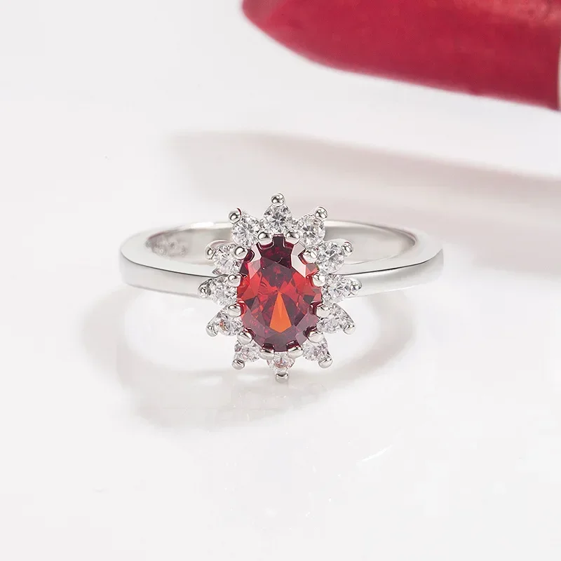 100% s925 prata esterlina vermelho rubi jóias anel para mulheres verde esmeralda pedra preciosa jóias anel anillos de casamento feminino