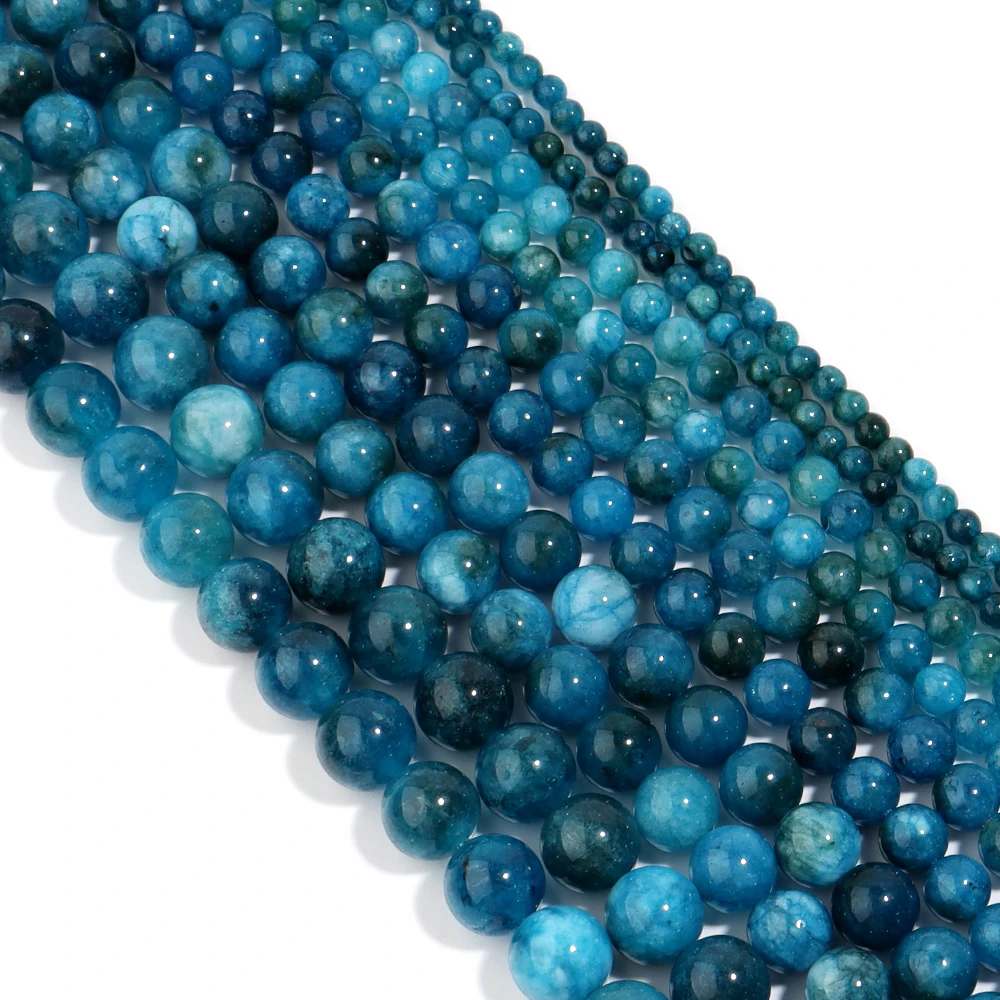 1 Strand Apatite Stone Beads Round Natural Stone Beads Loose Beads For Jewelry Making DIY Bracelet Necklace Accessories Handmade