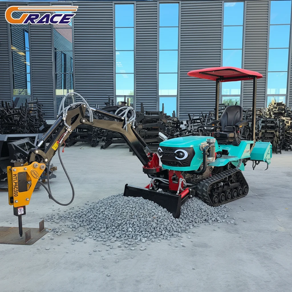 

Customize Farm Crawler Tractor With Full Set Attachments Shovel Bulldozer Breaker