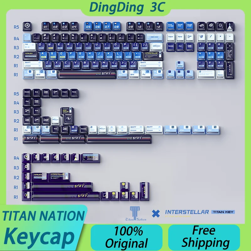 

Titan Nation Interstellar Keycaps Nuclear Power Transparent Thermal Dye Sublimation PBT Cherry Keycap DIY Keyboard Gamer Custom