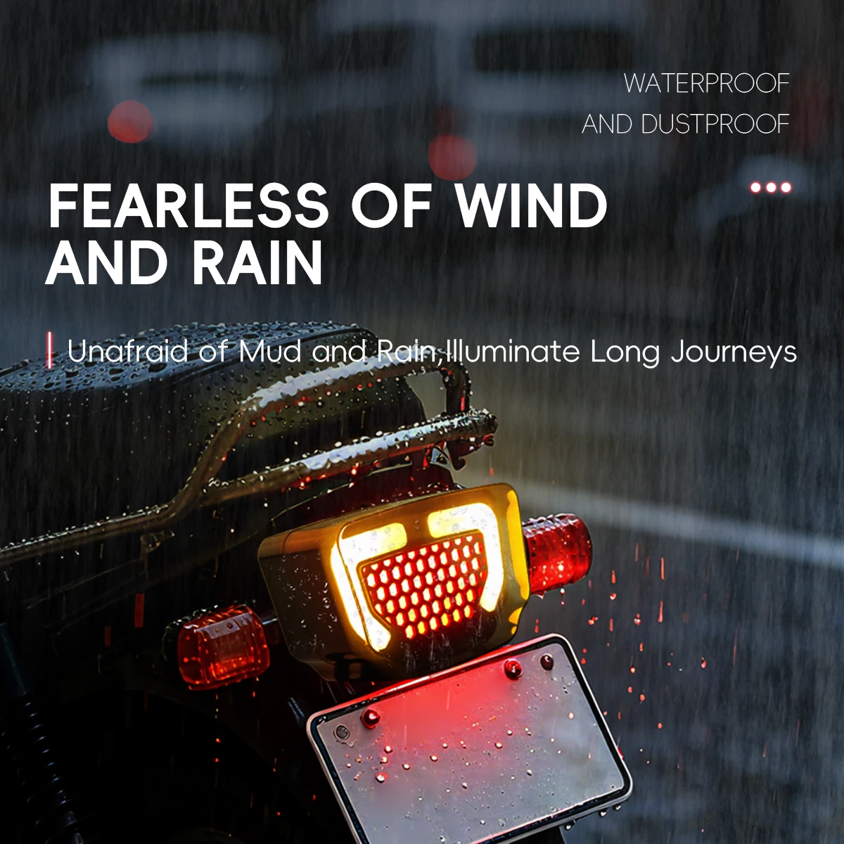 Motorrad LED Integriertes Rücklicht Rot Blau Strobe Hinten Blinker Bremsleuchte Universal Dynamische Warnanzeige Blinker