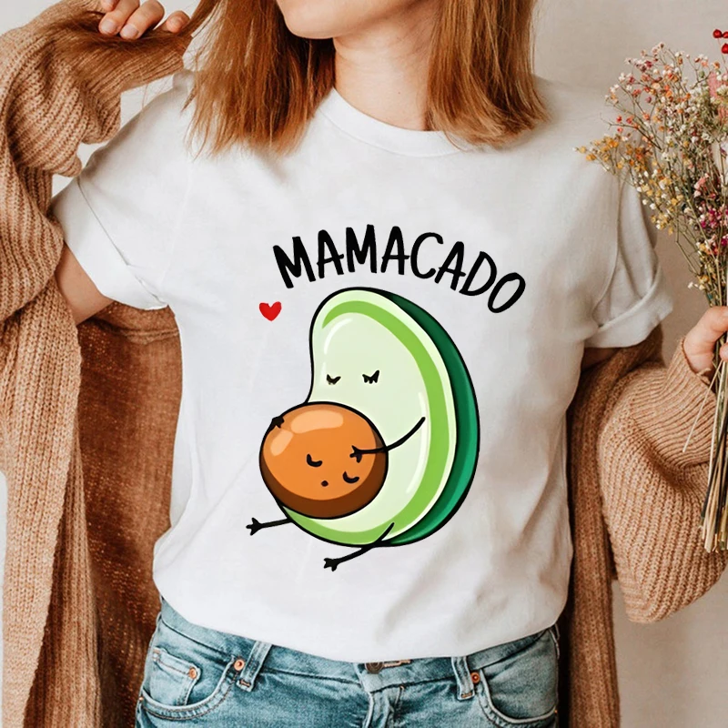 Kawaii Papacado Mamacado Print Couple Matching Cartoon Tshirt Summer Women Men Funny Graphic Tshirts Lovers Streetwear Tops Tees