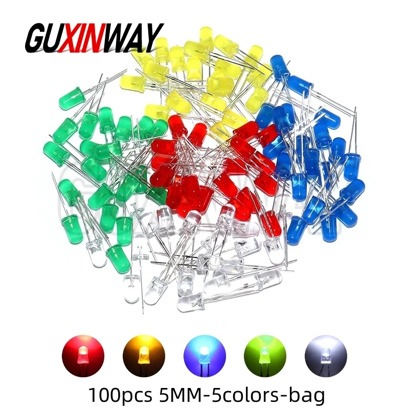 3MM 5MM Light Emitting Diode Electronic Kit Box F3 F5 LED Diode Various Kits White Green Red Blue Yellow