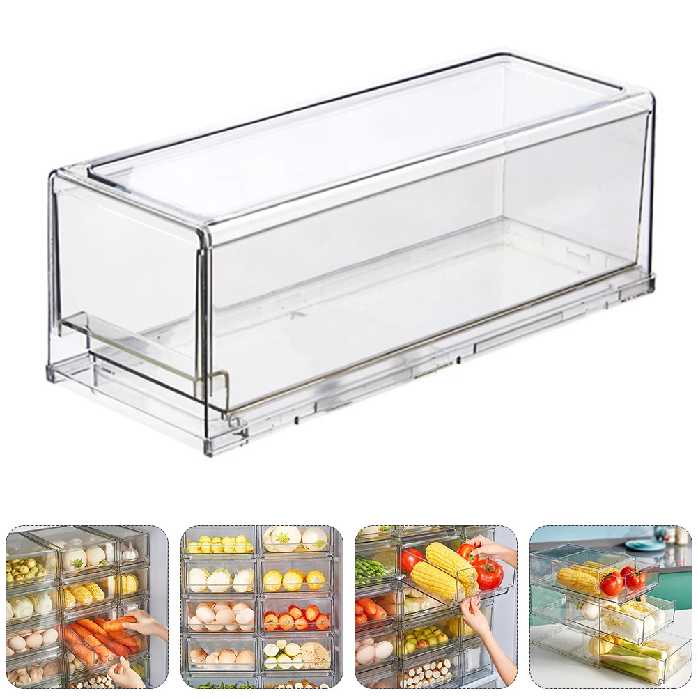 

Refrigerator Organizer Drawer Fridge Box Container for Fruits Vegetables Storage Transparent Design Maximize Space Efficient