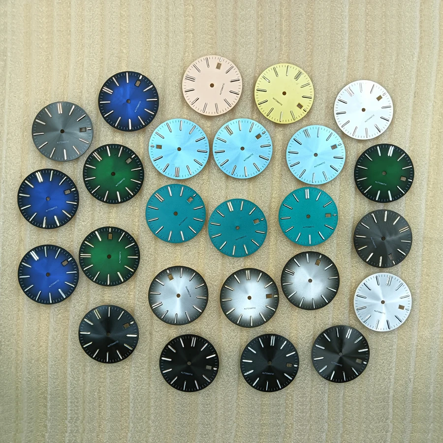 

NH35 dial 31.8mm dial green luminous dial+pointer suitable for NH35 NH36 4R 7S movement watch NH35 case men's watch accessories