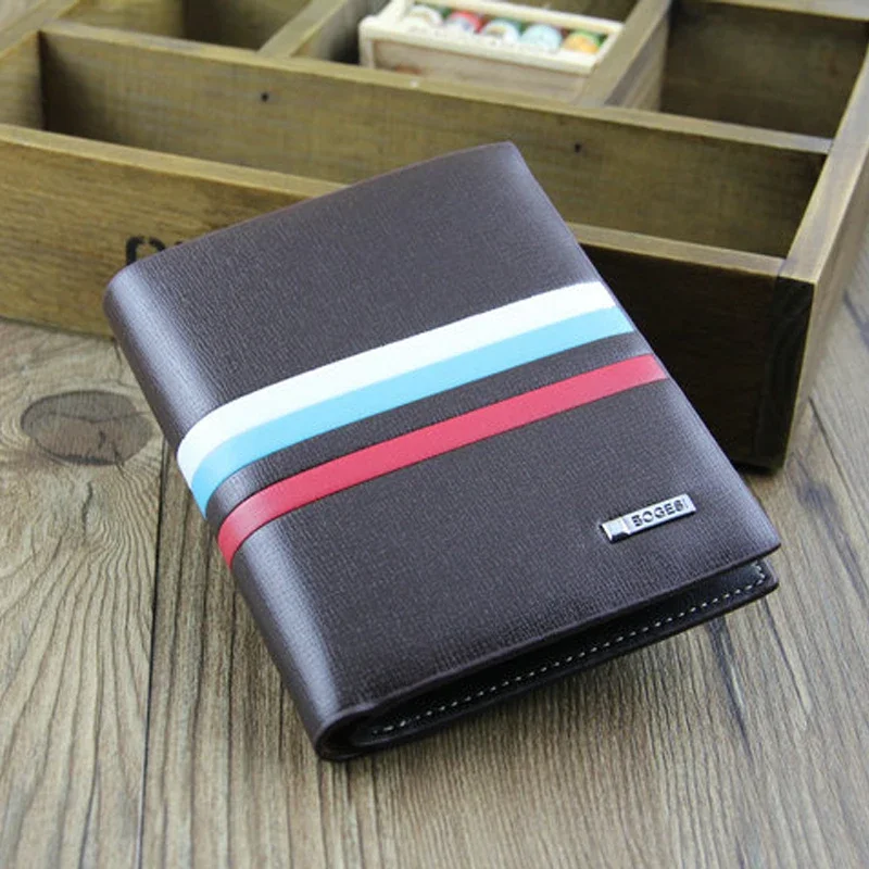 محفظة رجالية ثنائية الطي مع نافذة الهوية وجيب أمامي وفتحات بطاقات متعددة وحقيبة كلاتش من جلد البولي يوريثان #6