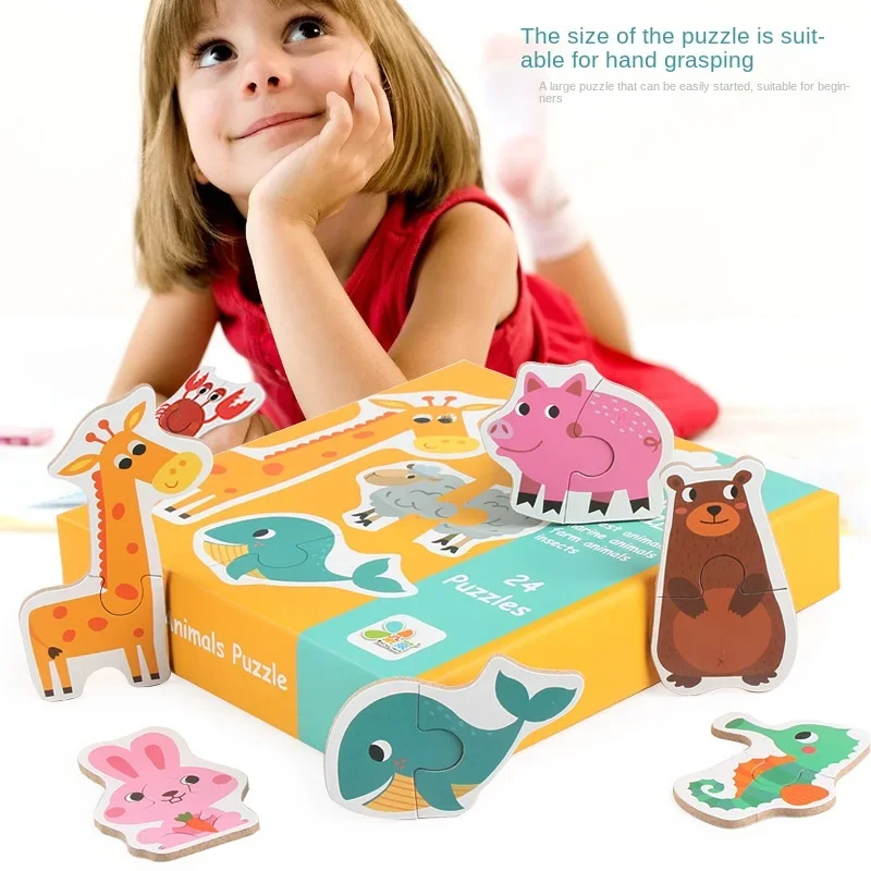 Puzzle in legno per bambini gioco di Puzzle abbinato bambino apprendimento precoce cognizione animale frutta traffico giocattoli educativi per regali per bambini