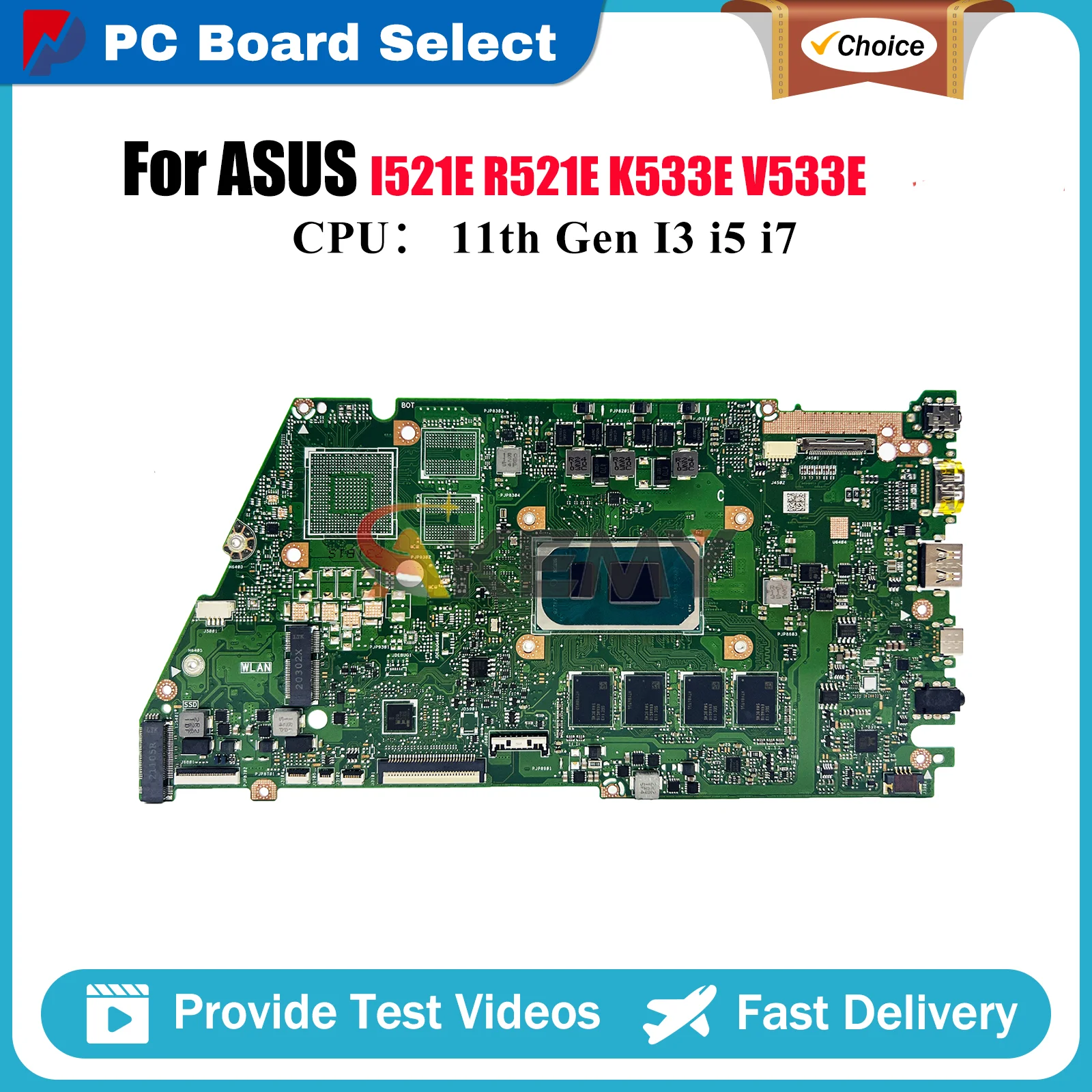 

X521EA Laptop Motherboard For ASUS V533E X521E S533E R521E X521EPY X521EQY X521EQYB K533E I521E Mainboard With 11th Gen I3 i5 i7