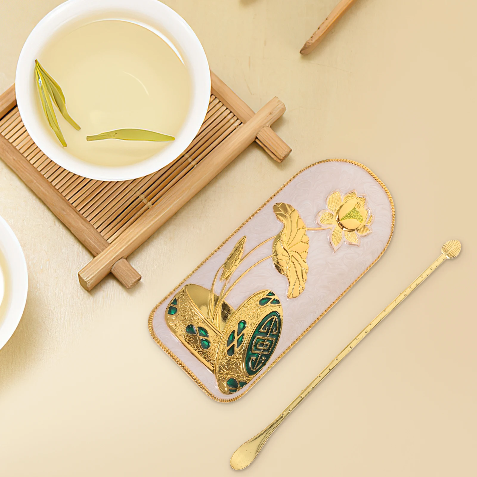 

1 Set Alloy Leaf Scoop Dispensing Tool Shovel Utensil Exquisite Compact Lightweight Home Teaware Supplies Smooth Design