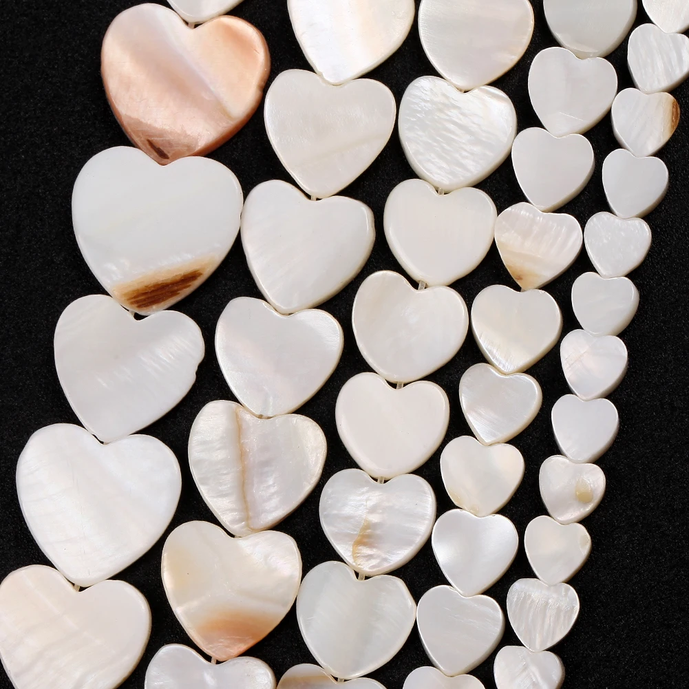 6-15mm Natural Shell Heart Love Shape Loose Beads for Jewelry Making DIY Bracelet Necklace Accessories