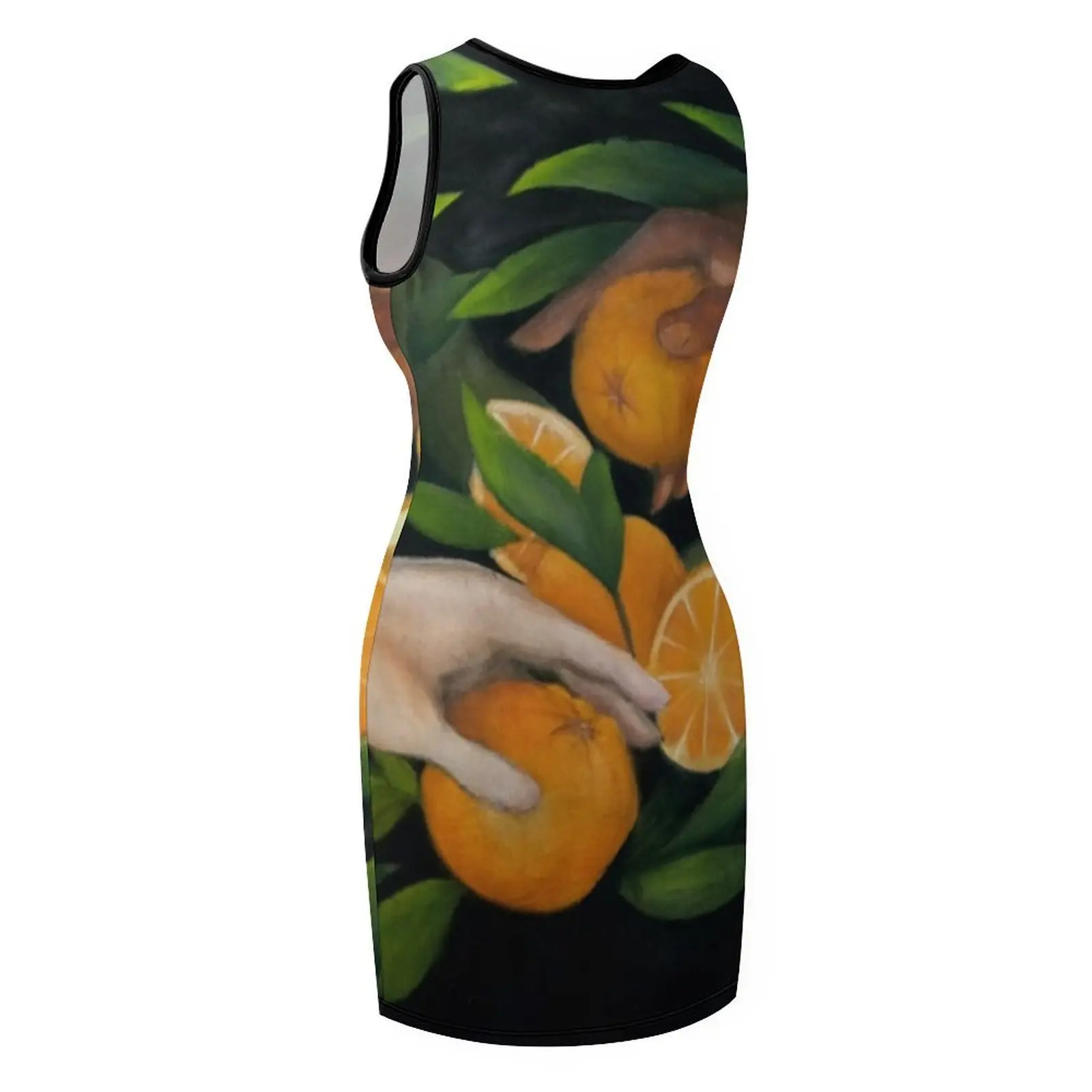 Fruity Oil Painting Shirt (Oranges and Orchids) Sleeveless Sundress dress for woman Casual dresses women formal occasion dresses
