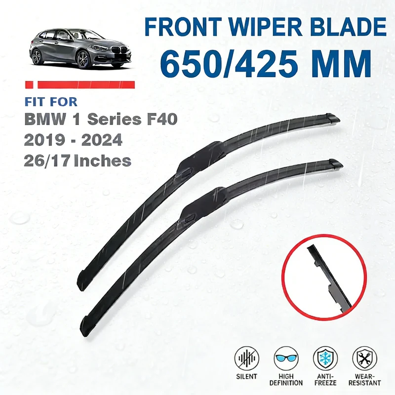 

26"+17" Front Windshield Wiper Blades For BMW 1 Series F40 2019 2020 2021 2022 2023 2024 - Car Windscreen Replacement Accessory