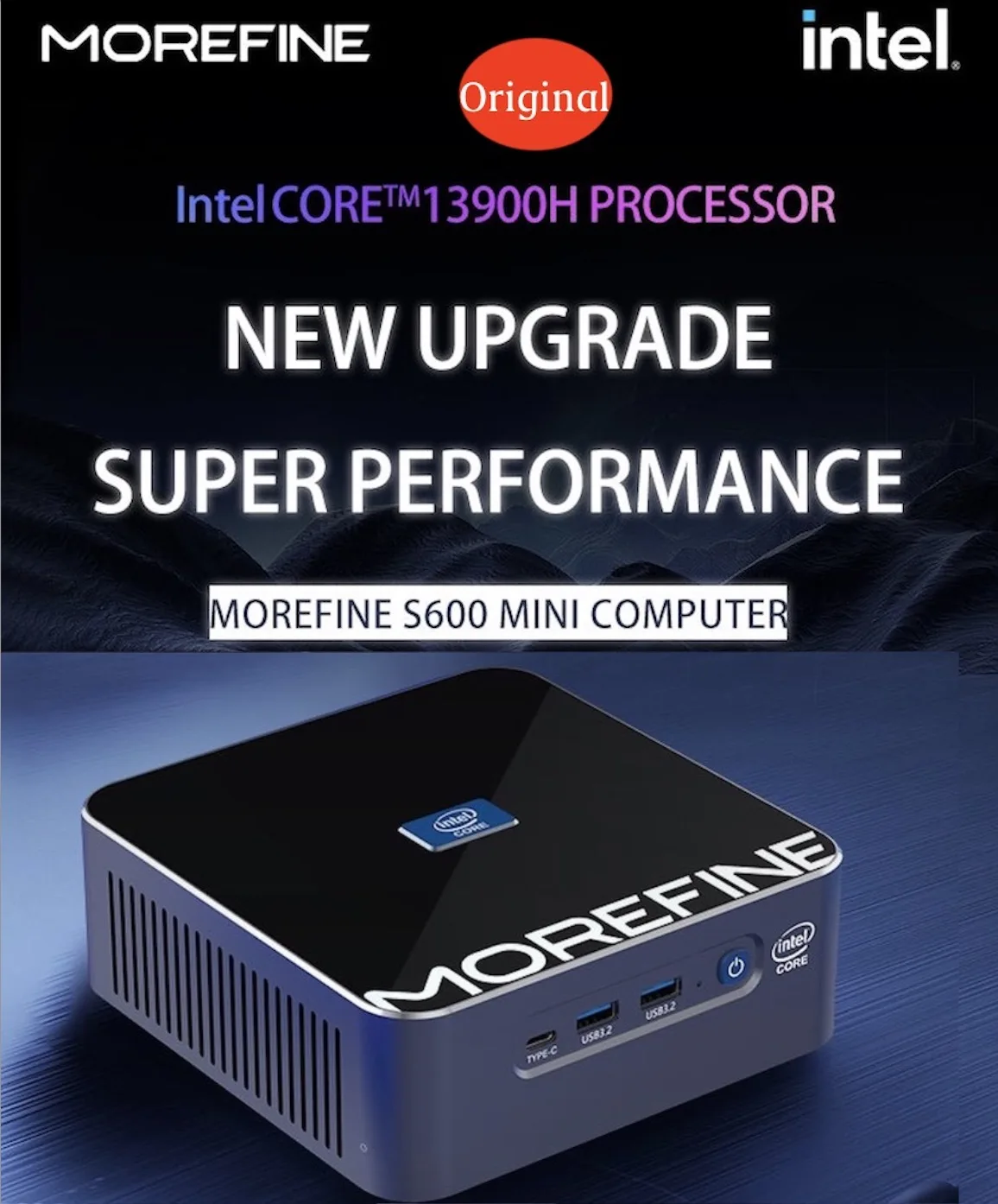 24Hrs Shipping! New Upgrade Morefine S600 Mini PC Intel 13th gen Core i9-13900H 14Core /i7-1360P 12Core DDR5, Dual 2.5G Mini PC