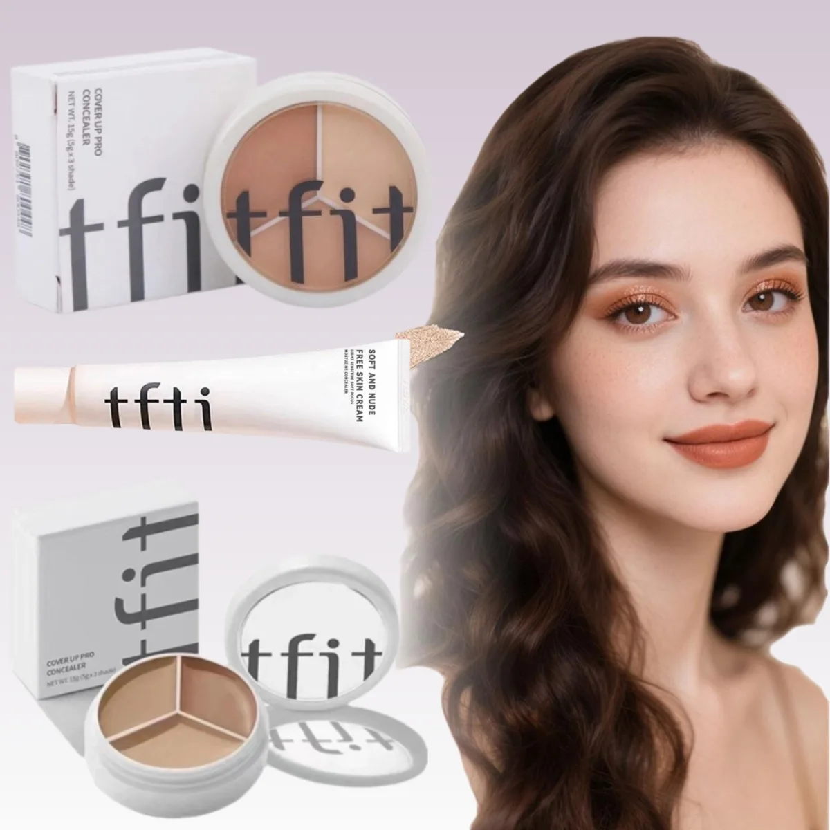 Corrector de Tres Colores TFIT, Corrector de Zonificación Precisa, Hidratación Duradera, Loción Pre-Maquillaje, Crema Iluminadora de Poros Invisibles
