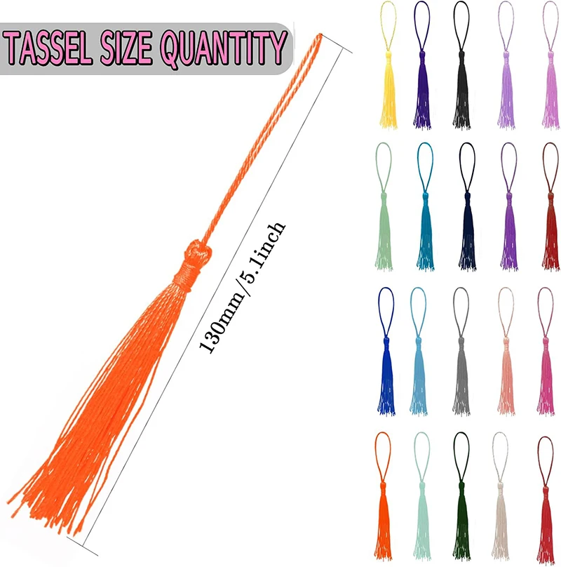 32Pcs Mini Tassel Set 13 Cm Silk Tassels Bookmarks Tassels Handmade Tassels Pendants for Jewellery Making DIY Craft Accessories