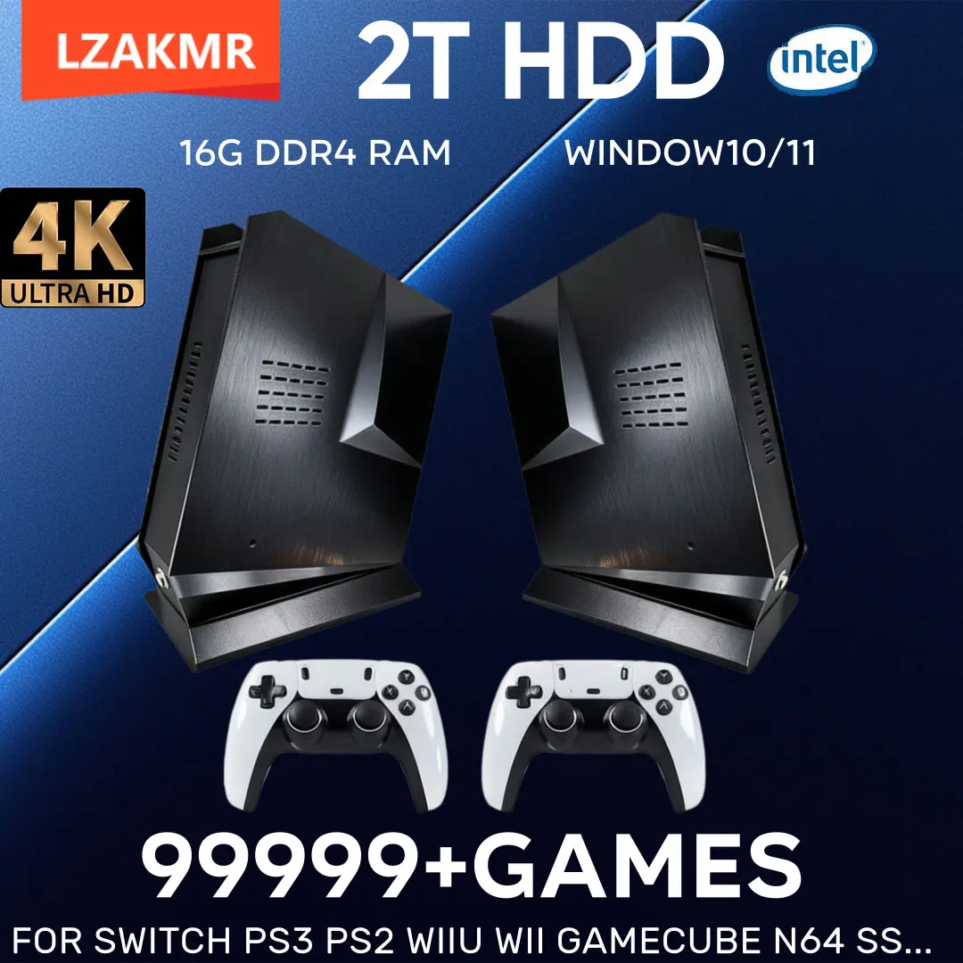 

Game Box G3 Retro Video Game Console 16G DDR4 4K Support 99999+ Games 60+ Emulators for PS3/SWITCH/WIIU/WII with Controllers
