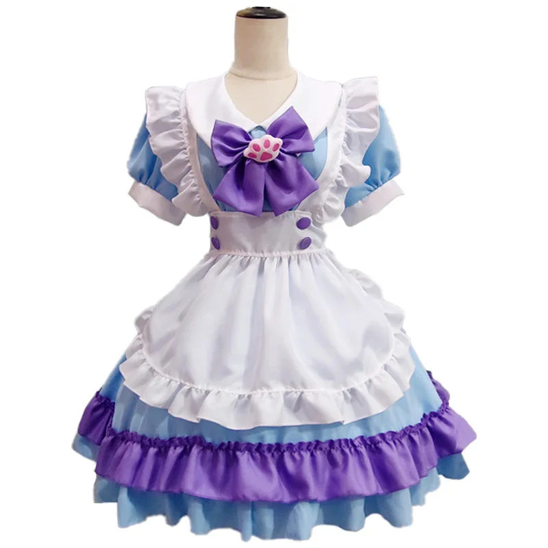 

Japanese maid cospaly costume soft girl bow lolita sexy role-playing party club stage costume bow ball dress waitress uniform