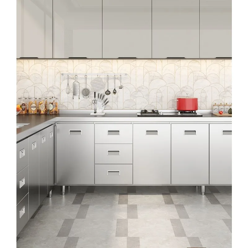 

304 integral stainless steel kitchen cabinet extra thick simple