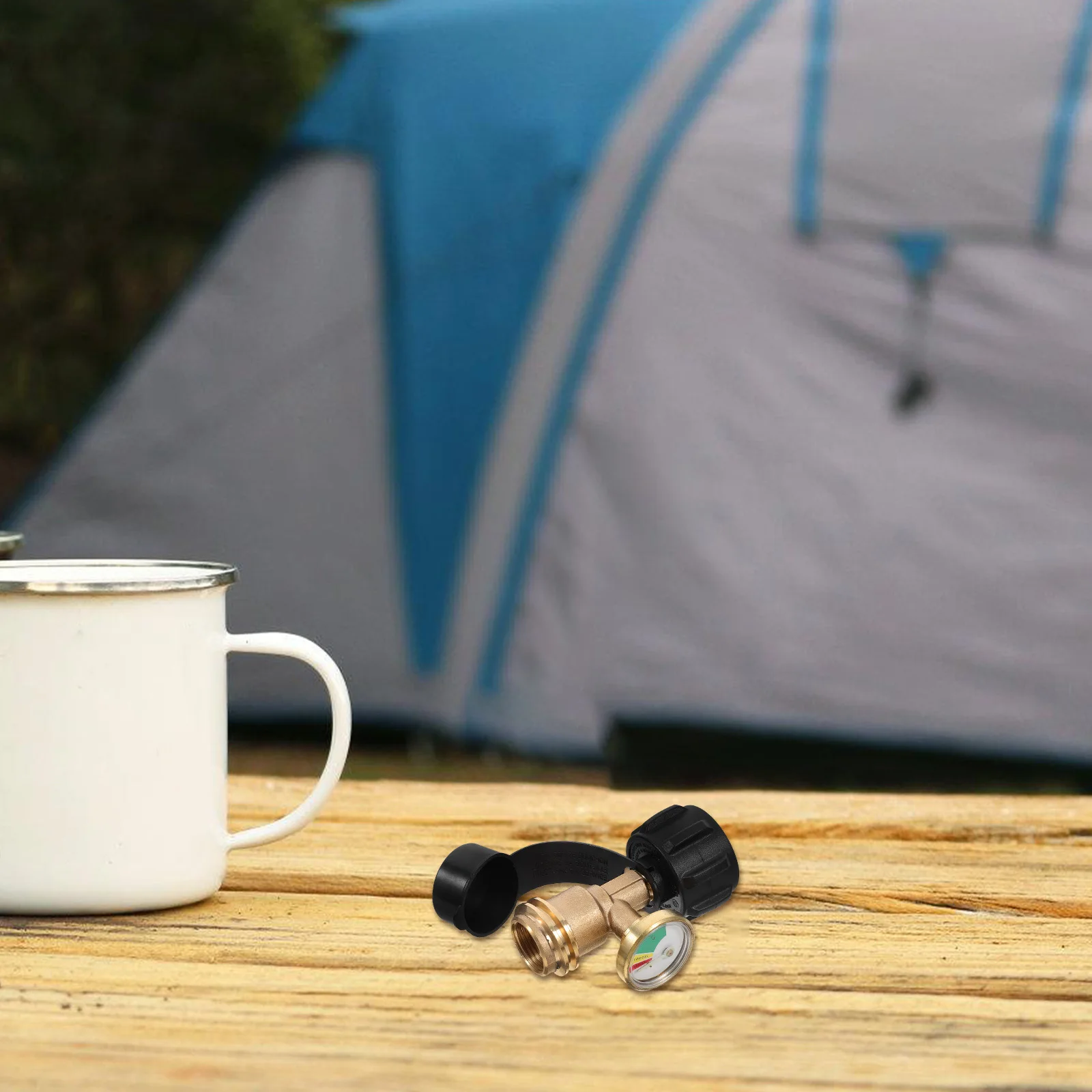 

1pc Propane Tank Adapter With Pressure Gauge Brass Gas Converter For Outdoor Grills Stoves Camping Bbq Standard