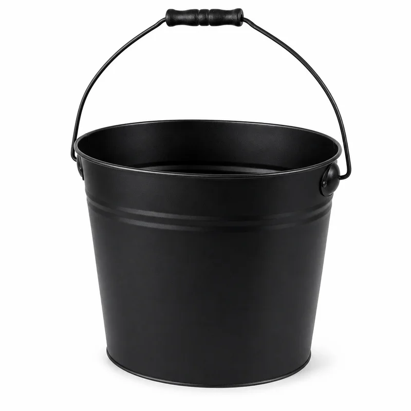 Extra Large Black Metal Flower Bucket with Handle, Watertight Florist Conditioning Vase, Ice Tub for Wedding Party Flower Shop