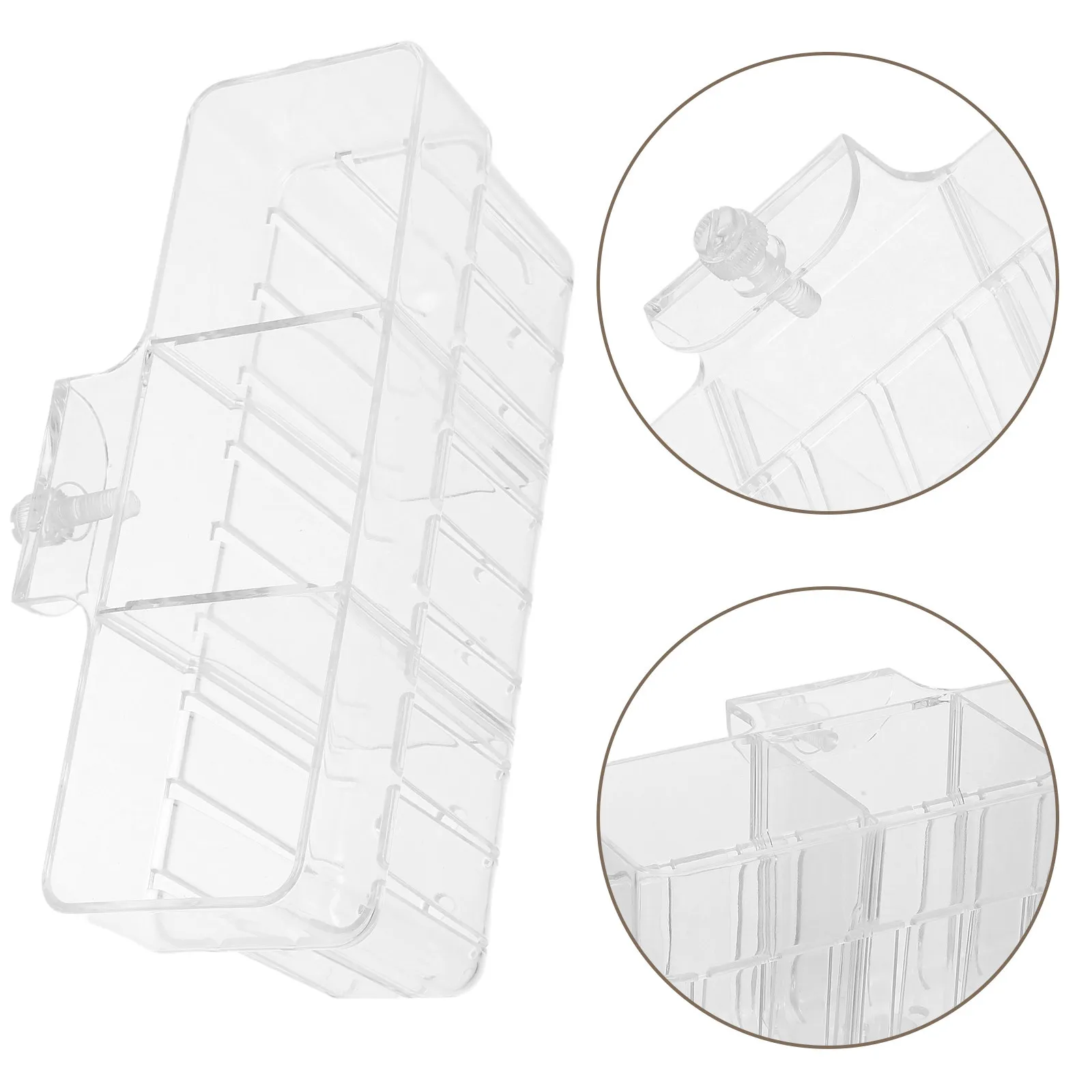 2Pcs Transparent Hydroponic Aquarium Plant Basket Wall Hanging Fish Tank Plant Holder Three Section Rack Aquarium Holder