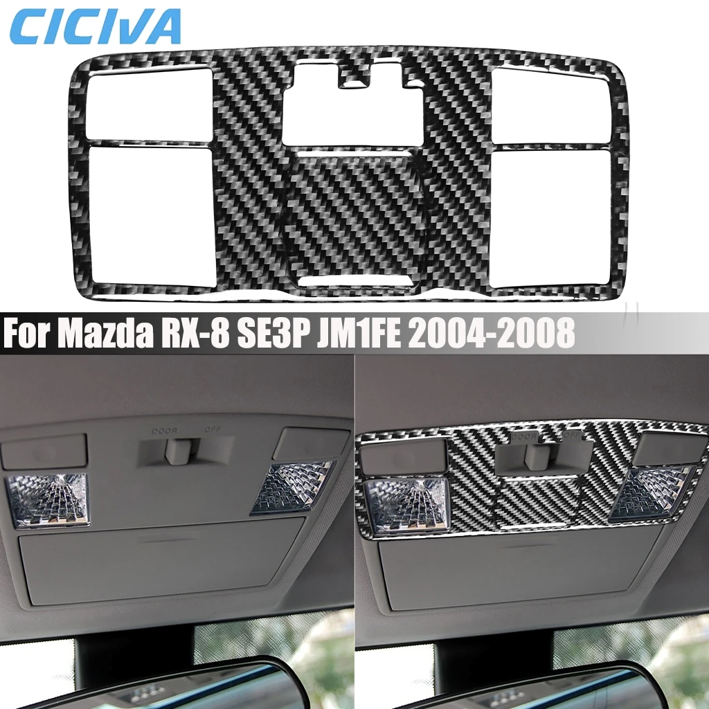 

Автомобильные аксессуары из углеродного волокна, передняя лампа для чтения, внутренняя крышка, модифицированная наклейка на отделку для Mazda RX-8 SE3P JM1FE 2004-2008