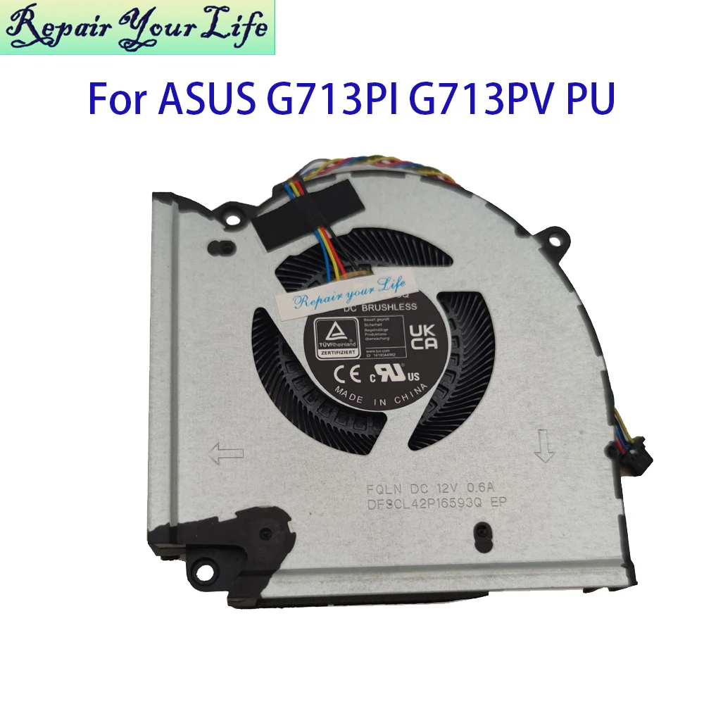 Notebook CPU GPU Cooling Fan For ASUS ROG Strix SCAR 17 G713PI G713PU G713PV 2023 13NR0C50P02011 13NR0C50P01011 DFSCL42P16593Q