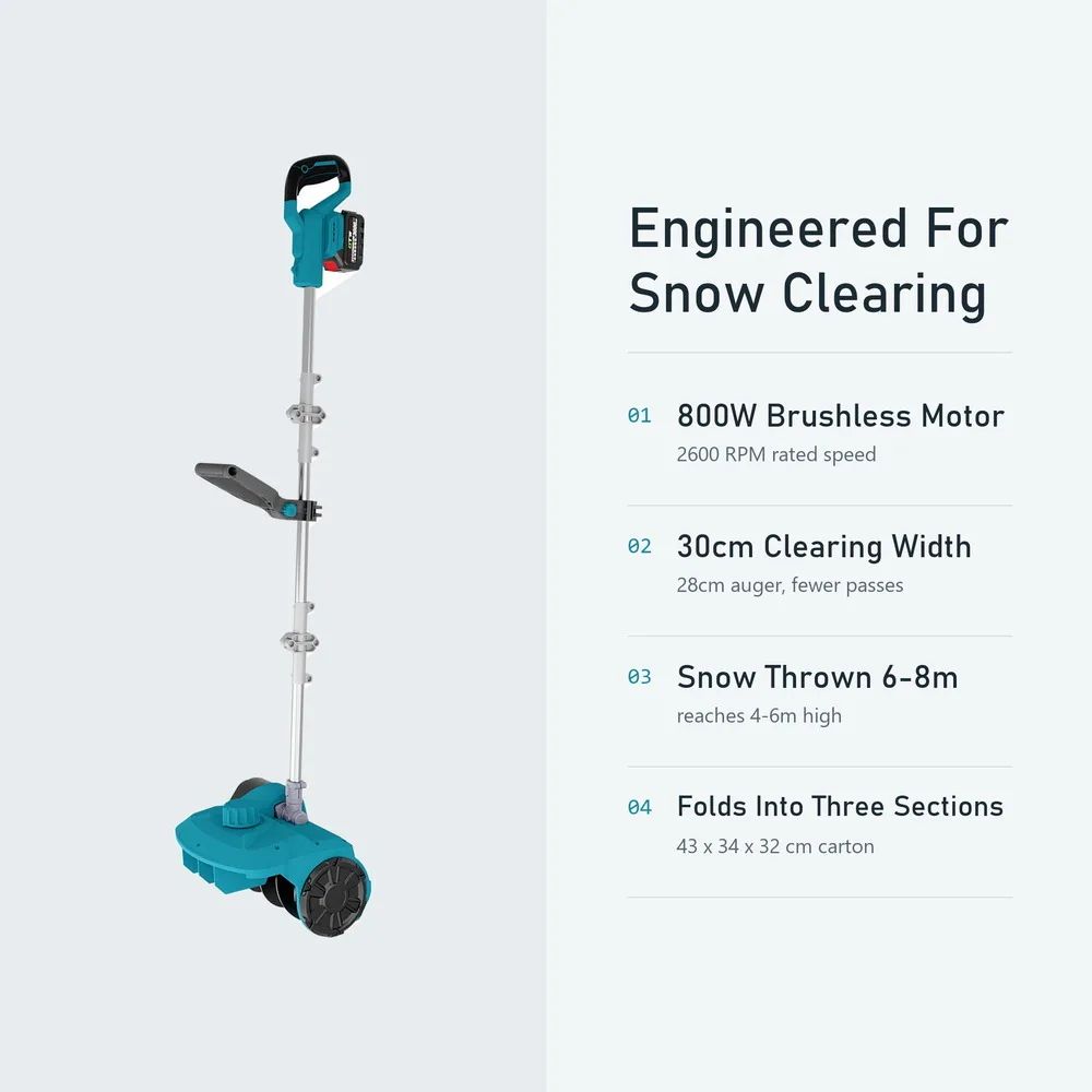 Industrial Grade Battery Powered Snow Removal Brushless Motor 21V Cordless Snow Removal for Home Use Fast Shipping