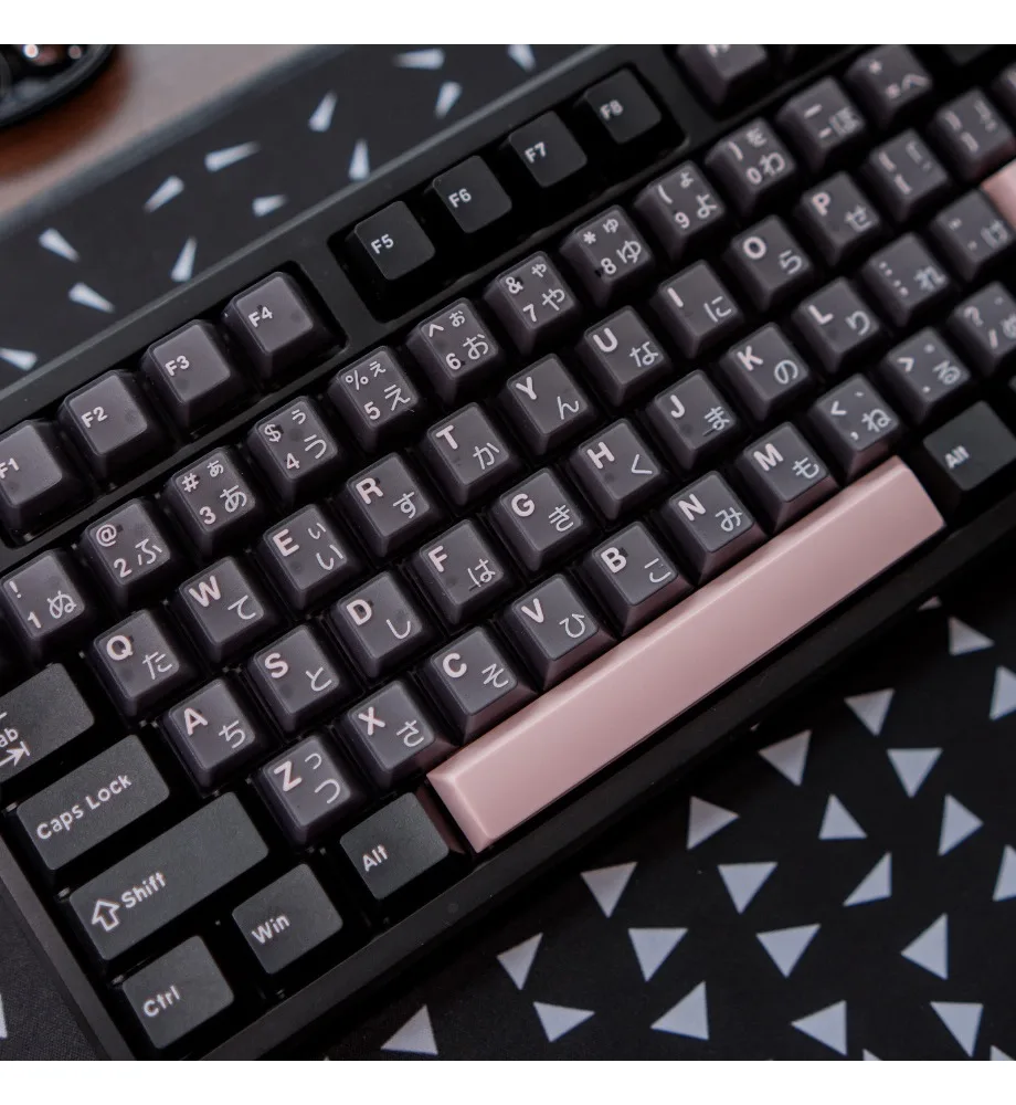 Night cherry powder semi-transparent keyboard keycap magnetic axis two-color PBT + PC full set of customization original factory