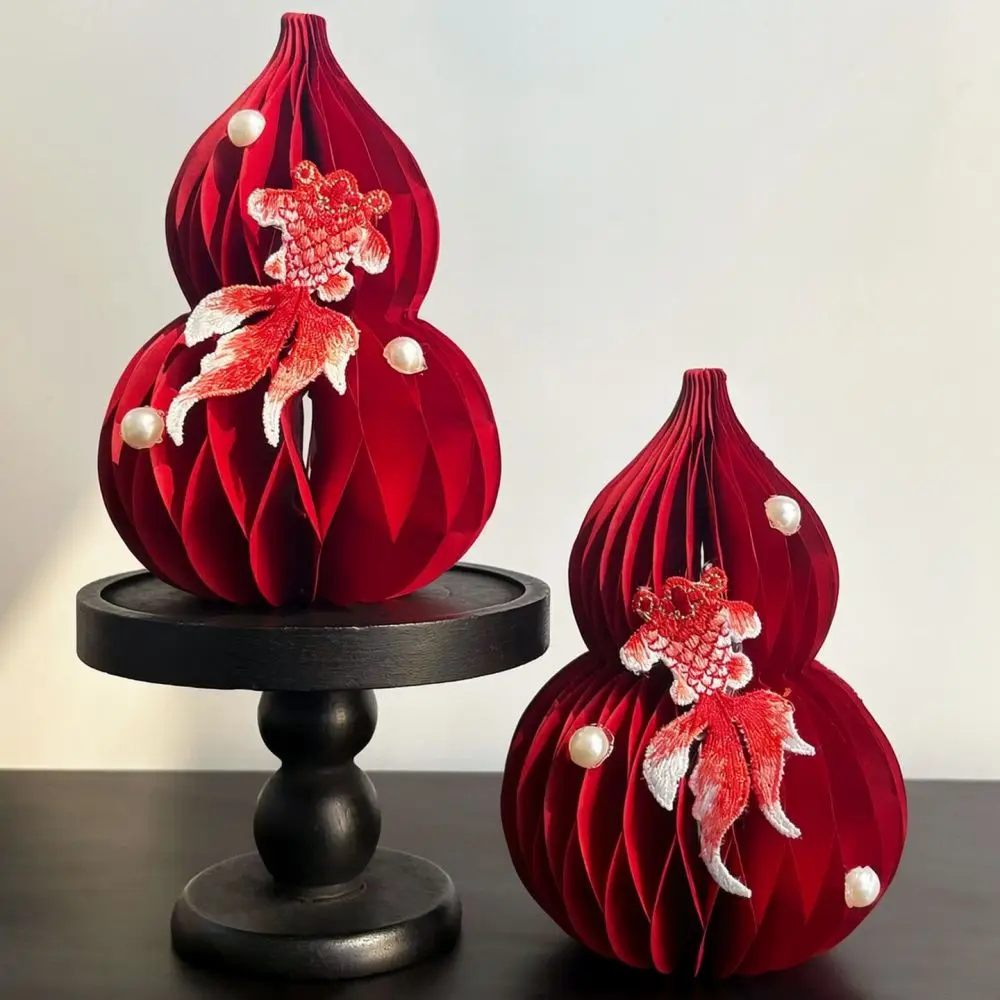 New House Warming Ornament Lucky Gourd Decor Traditional Chinese Paper Art Living Room Tabletop Decorative Figurine