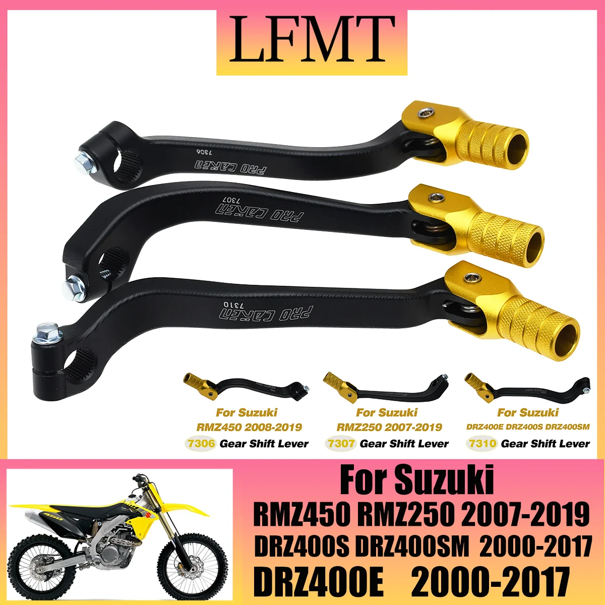 

Motocross CNC Folding Gear Shift Shifter Lever Pedal For Suzuki RMZ250 RMZ450 RMZ 250 450 400 DRZ400S DRZ400E DRZ400SM 2000-2019