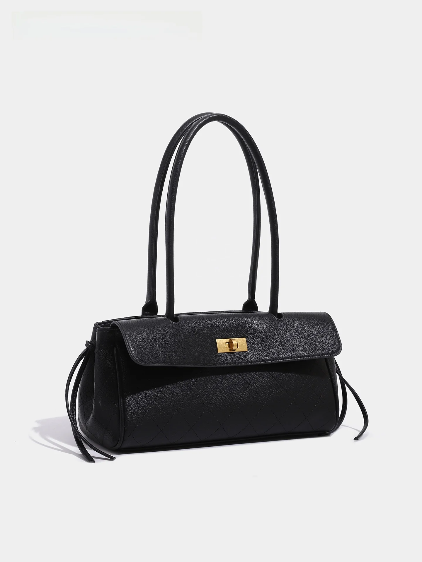 COALIEA&HAEFLI Hong Kong Brand Ladies Commuter Breadstick Bag Diamond Grid Single Shoulder Handbag Soft Leather Pure Color