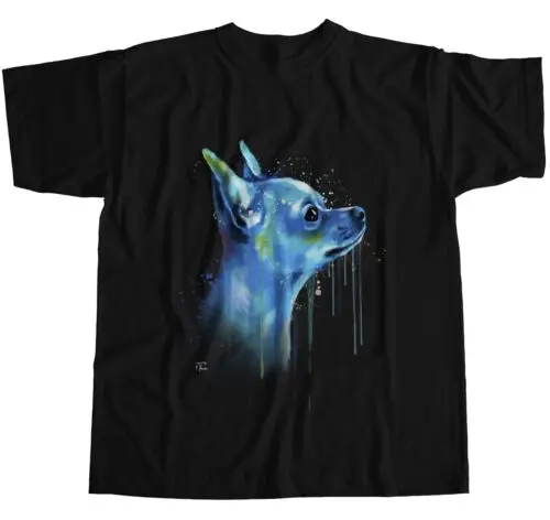 Camiseta Polarshe 1Tee para hombre, camisa con estampado de acuarela abstracta, perro Chihuahua