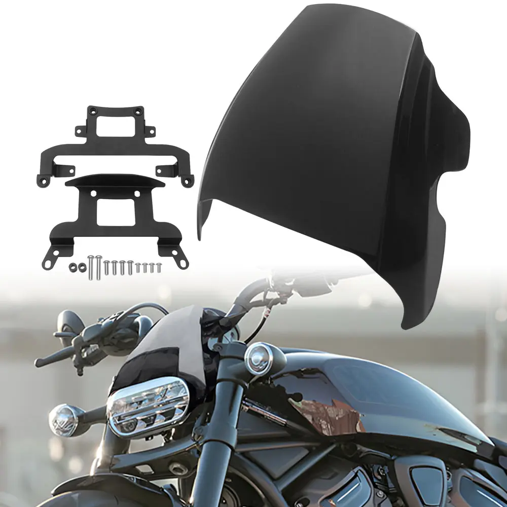 

Black Motorcycle Front Headlight Fairing Mask-Cowl ABS Plastic Headlamp Fairing Cover For Harley Sportster S RH1250S 2021-2026