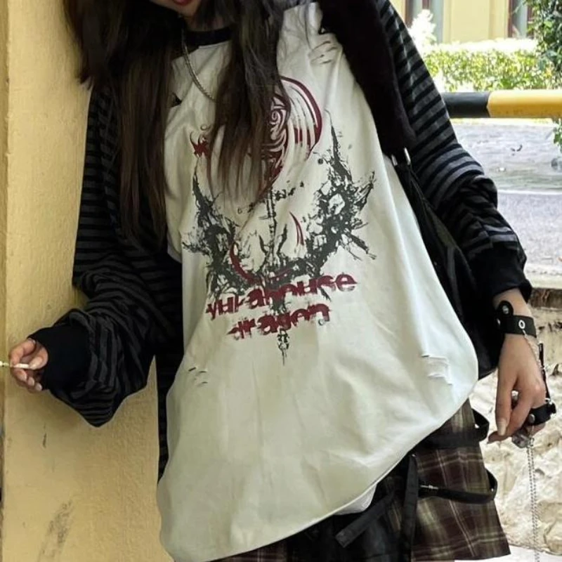 

New Autumn Design Striped Long Sleeve T-shirts Women Vintage Chic O Neck Hoodie Harajuku Aesthetic Japanese Fashion Y2k Outfits