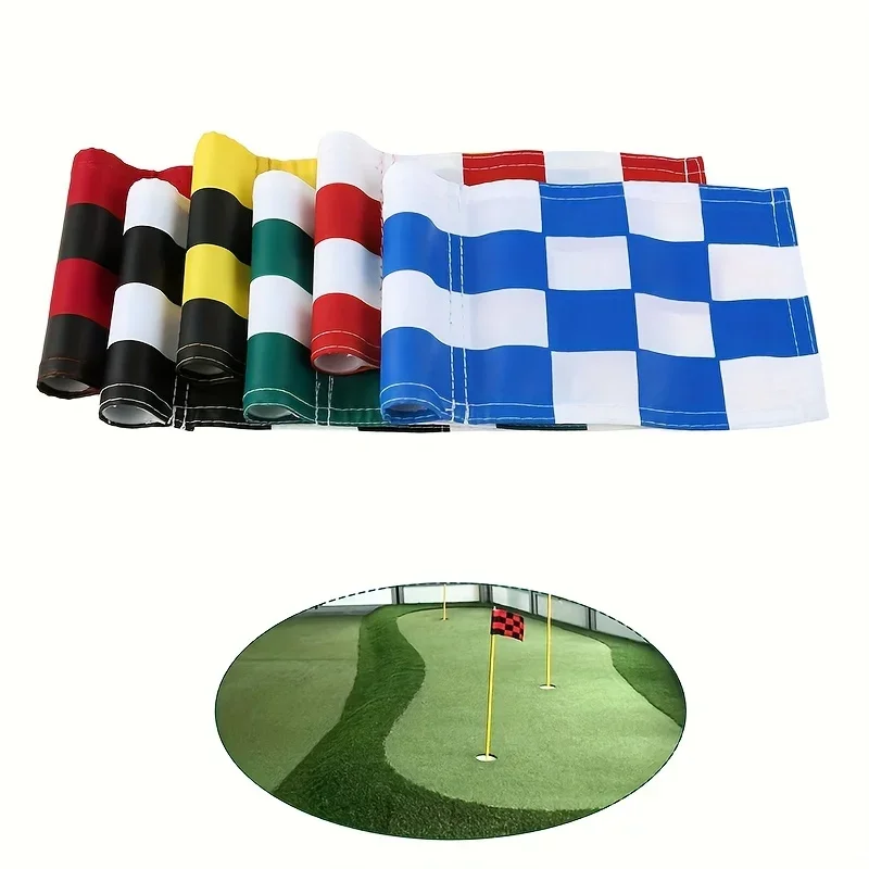 18 x 12cm Golf Backyard Training Aids Hole Pole Cup Flags Putting Green Marker for Outdoor Indoor Backyard Golf Courses Practice