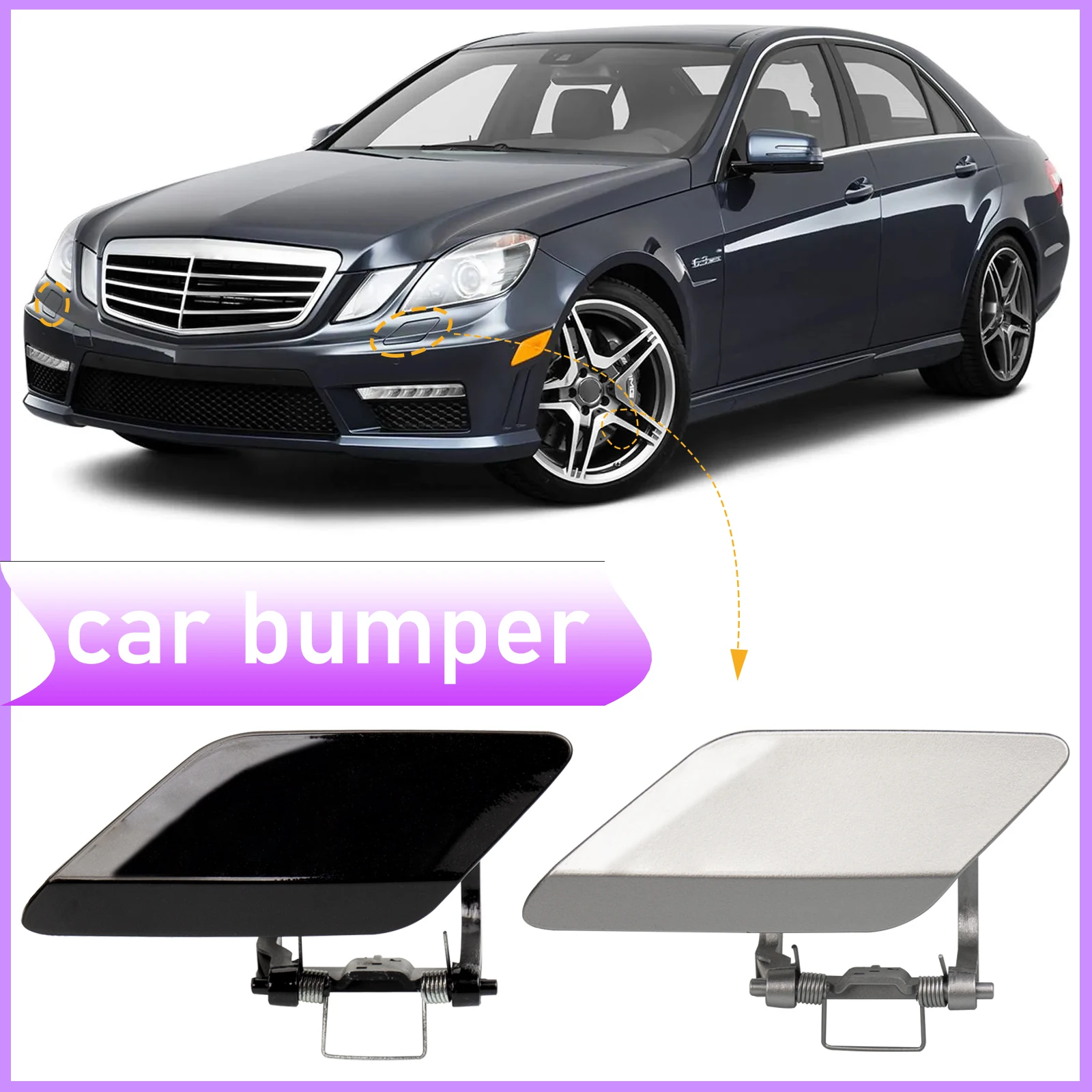 

Front Bumper Headlight Washer Spray Cover Cap For Mercedes Benz E-Class W212 E300 E350 E400 E550 2008-2013 2128600108 2128600208