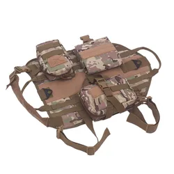Tactical Training Dog Clothing Medium and Large Dog Dog Vest Set Outdoor Camouflage Nylon Vest Chest Strap