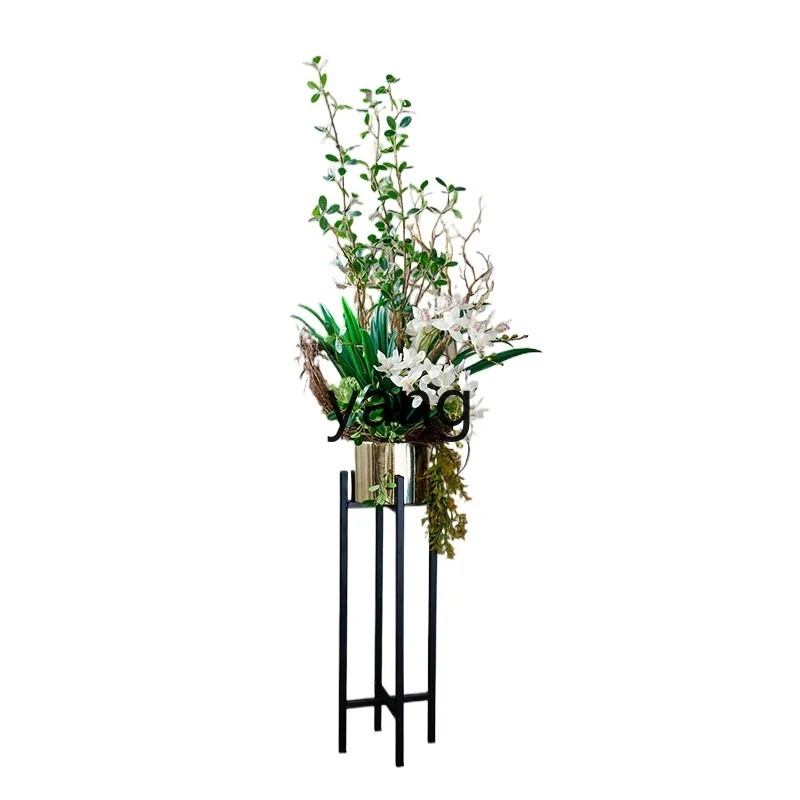 LTT simulated flower living room hotel floor corner large metal flower stand fashionable light luxury mix and match