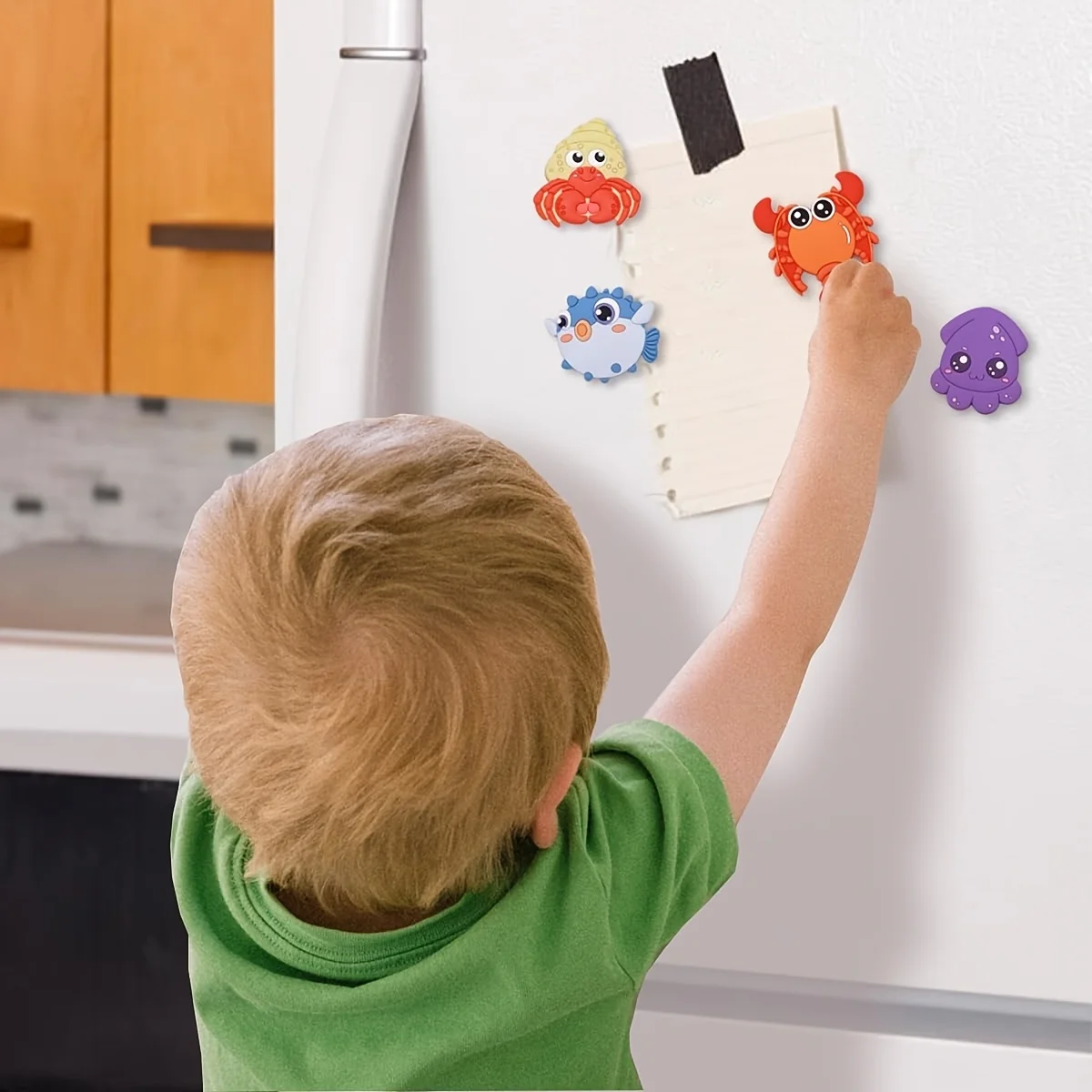 10-pack 2D Marine Animal Magnet Set for Various Uses Such As Refrigerator, Dishwasher, Whiteboard Interaction, Etc