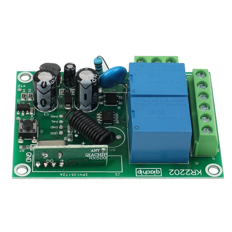 433 ميجا هرتز العالمي لاسلكي للتحكم عن بعد التيار المتناوب 220 فولت 2-قناة التتابع وحدة الاستقبال لباب المرآب المصباح الكهربي الخفيفة