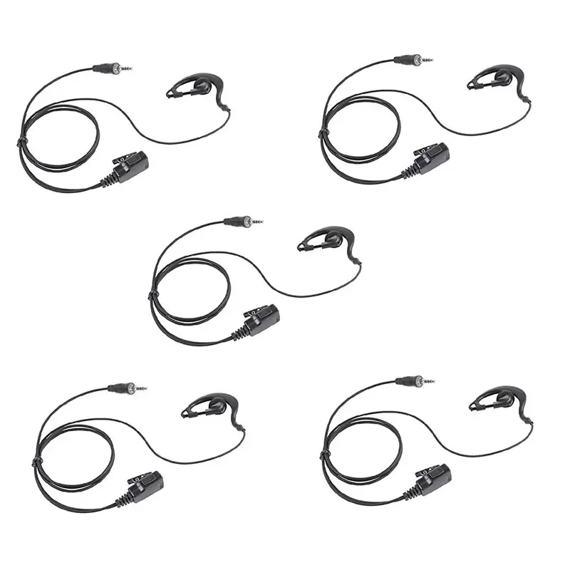 5PCS 1 Pin Ear Hook PTT Mic Headset for YAESU Vertex VX-6R VX-7R FT-270 FT-270R VX-127 VX-170 Radio
