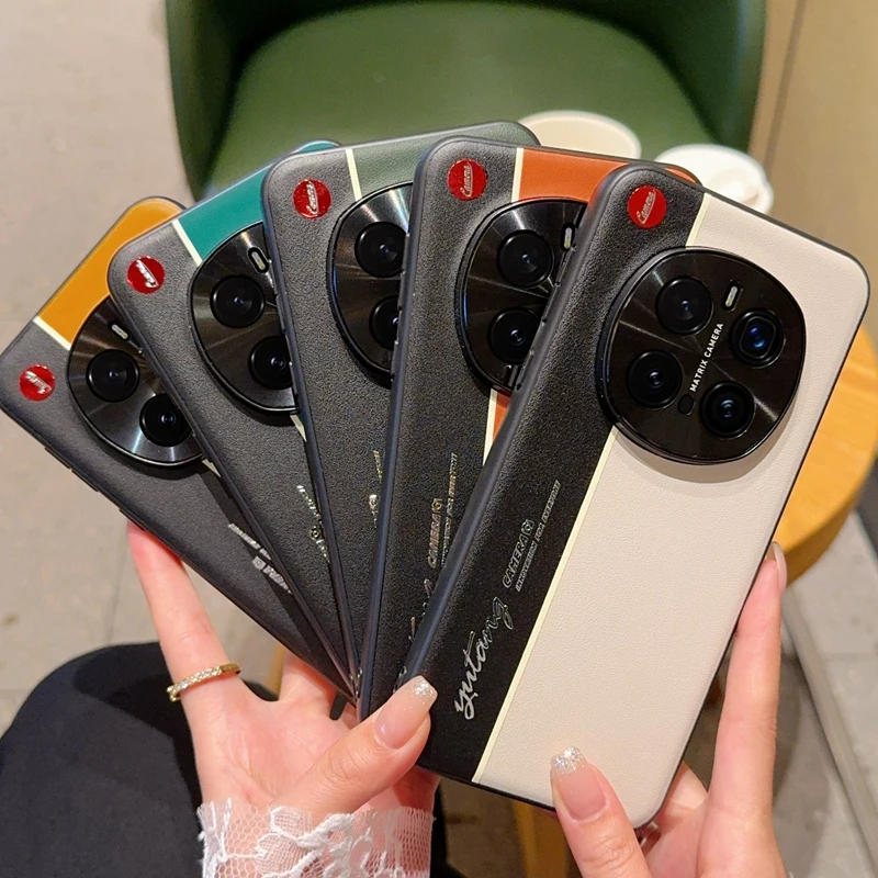 

For Huawei Honor Magic 7 Pro Case Fashion PC+PU Leather Camera luminous Protect Back Cover Case For Magic7 6 RSR Pro Phone Shell