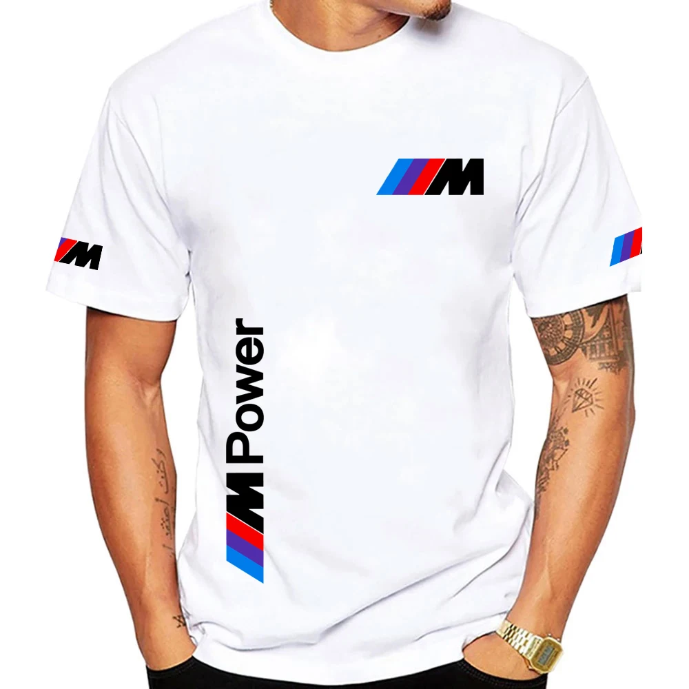 BMW Logo Motorcycle Racing Team Men T-shirt Summer Short Sleeve Women Tee Shirt 100% Cotton 2025 Casual Couple Clothes Tops