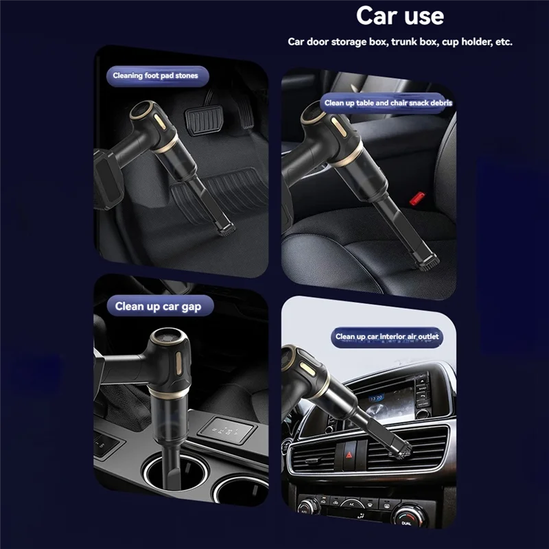 

AT51-Car Household Vacuum Cleaner Powerful Vacuum Cleaner 21000PA Cleaner Household Mini Hair Dryer