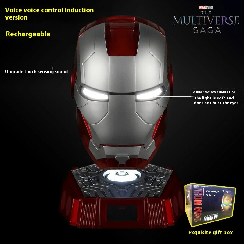 Nieuwe Autoking 1:1 Mk5 Iron Man Helm Cosplay Engels Spraakgestuurde Eye Glow Model Speelgoed Volwassen Elektrische Wearable Kerstcadeau