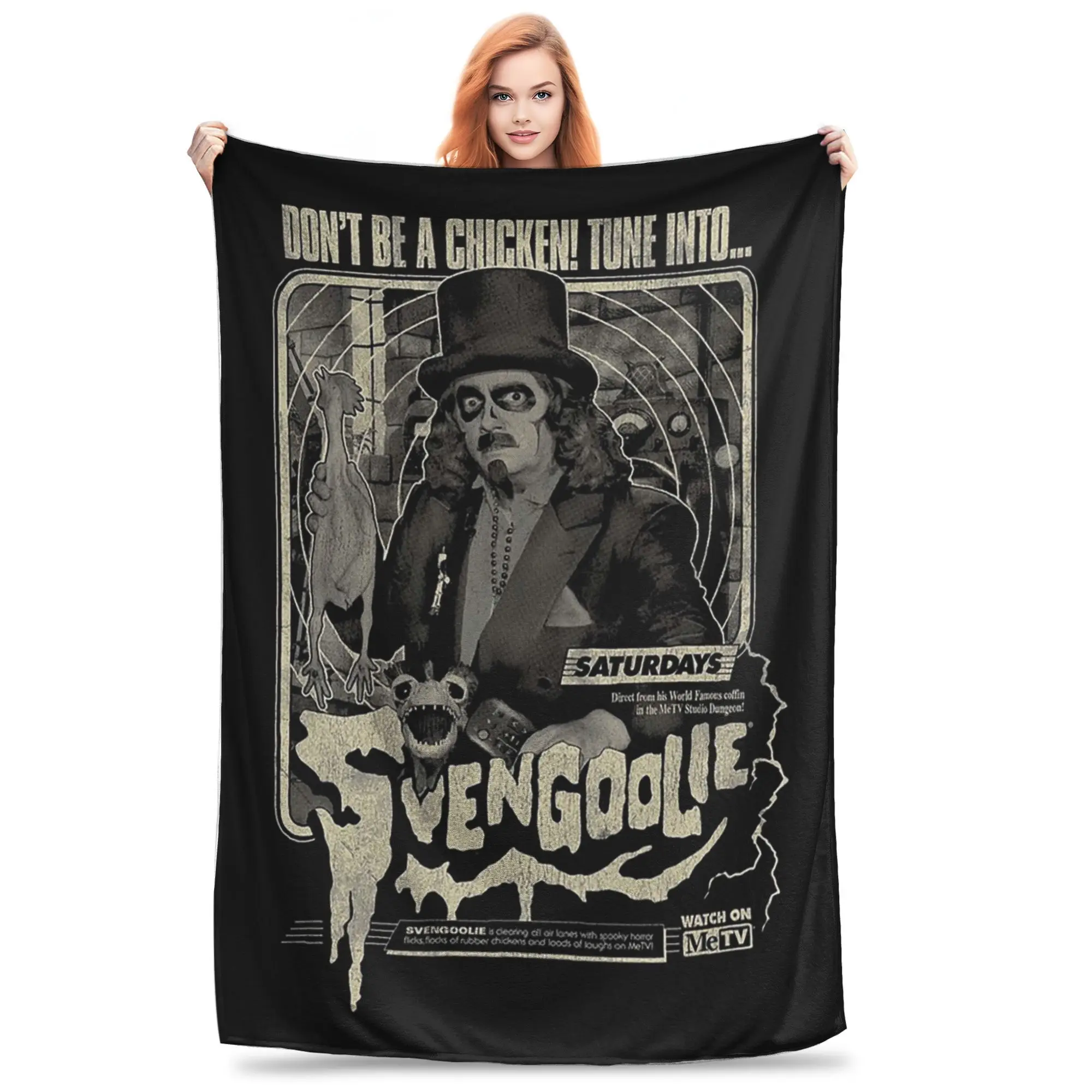 Dont Be A Chicken Svengoolie Blanket Soft Warm Flannel Throw Blanket Bedspread for Bed Living room Picnic Travel Home Couch