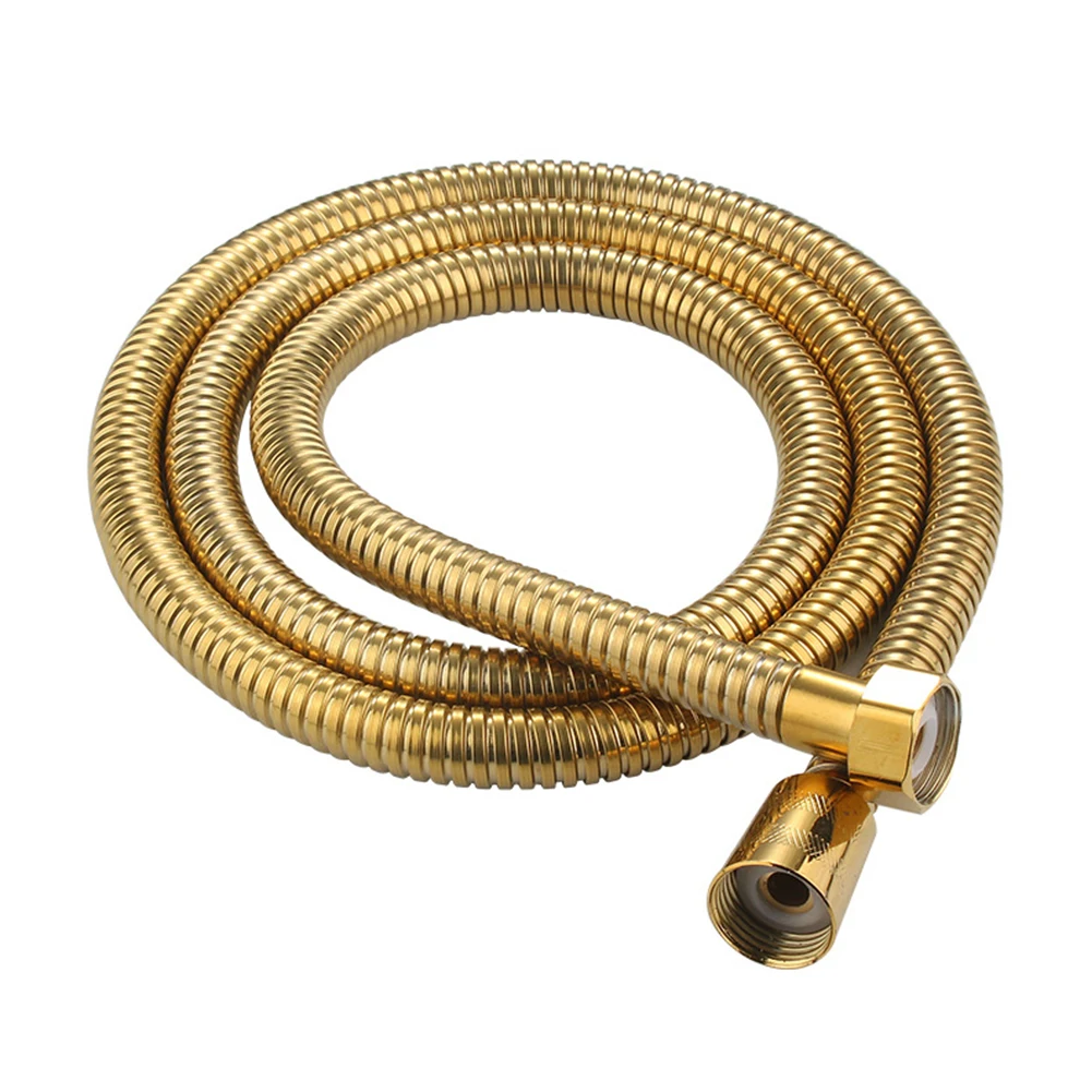 1.5m Gold Flexible Anti Winding Handheld Shower Hose GI/2 High Pressure Bath   Stainless Steel High Temperature Explosion-proof